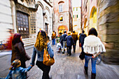 People in Via (street) Fillungo. Lucca. Tuscany, Italy