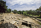 The ruins of the Roman theatre. Alcudia. Mallorca. Balearic Islands. Spain.