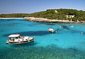 Boats in a bay. Mallorca. Balearic Islands. Spain.
