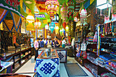 Dazhalan Jie (street). Tibetan Art-Deco shop, the interior. Beijing. China.