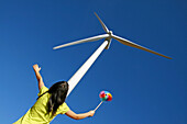 Wind turbine. Serra del Tallat. Tarragona province, Spain.