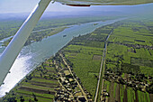 Nile river valley from the air: west bank. Luxor. Egypt