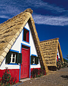 Casa de Colmo in Santana, traditional Madeira styled thatched house. Madeira Island. Portugal