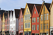 Wooden houses in Bryggen. City of Bergen. Norway
