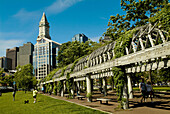 Christopher Columbus Park in North End, Boston, Massachusetts, USA