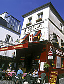 Street scene café, Le Consulat, Montmartre, Paris, France