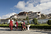 Pilgrims at Potala Palace in Lhasa. Tibet, China