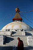 Nepal. Bodnath. The biggest stupa in the world, pilgrims