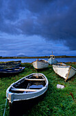 Boats in Dogs Bay, Europe, Connemara, Co. Galway, Ireland, Europe