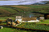 Coastal landscape with cottage, farmhouse, Gortahork, County Donegal, Ireland, Europe