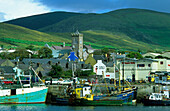 Dingle harbour with fishing boats, Dingle peninsula, County Kerry, Ireland, Europe
