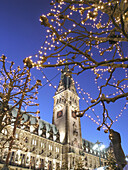 Weihnachtsmarkt vor dem Rathaus, Hamburg, Deutschland