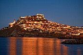 Italy Sardinia  Castelsardo  at twilight