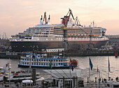 Queen Mary 2 in dockyard, Hamburg, Germany