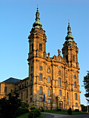 Basilica ot the Fourteen Holy Helpers in the light of the setting sun, Franconia, Bavaria, Germany