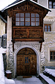 The village of Sent in Winter, Lower Engadine, Engadine, Switzerland