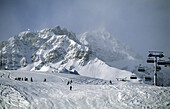 Ski lift at mount Motta Naluns, Scuol, Lower Engadine, Engadine, Grisons, Switzerland