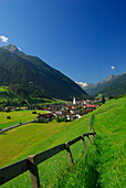 village of Neustift, valley Stubaital, Stubaier Alpen range, Stubai, Tyrol, Austria