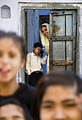 Woman and children, Allahabad. Uttar Pradesh, India