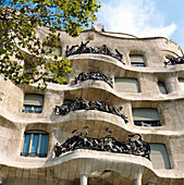 Milà House (aka La Pedrera) by Gaudi, Barcelona. Catalonia, Spain