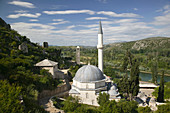Bosnia-hercegovina. Pocitelj. Ottoman era town. Town view and Dadzi-Alija mosque