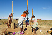 Madagascar. Bara ethnic group village.