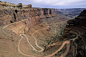 Shafer Trail Road and Shafer Canyon, Island in the Sky District, Canyonlands National Park, Utah, USA