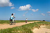 Cyclists, Amrum Island, North Frisian Islands, Schleswig-Holstein, Germany