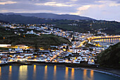 Horta harbour in the evening light, Faial Island, Azores, Portugal