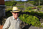 Winefarmer on the Island of Pico, Azores, Portugal