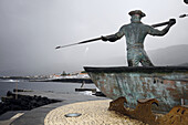 Walfänger Denkmal in Cais do Pico, Nordküste, Insel Pico, Azoren, Portugal