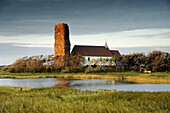 Church St. Salvator and tower ruin, Pellworm island, Schleswig-Holstein, Germany