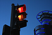 Traffic Light changing from red to amber, Berlin, Germany