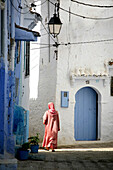 Local woman at the medina of Chefchaouen, Morocco, Africa