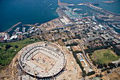 Aerial photo of the stadium construction for FIFA 2010 Football World Cup, Status December 2008, Cape Town, Western Cape, South Africa