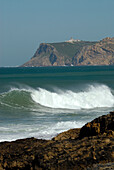 Waves breaking on rocks, near Guincho Beach, Cabo da Roca, Costa de Lisboa, District of Lisbon, Estremadura, Portugal, Atlantic