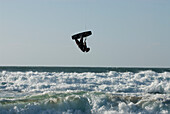 Kitesurfer on Guincho Beach, Costa de Lisboa, Lisbon District, Estremadura, Portugal