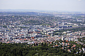 High angle view of Stuttgart, Baden-Wurttemberg, Germany