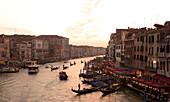 View from Rialto Bridge over Canal Grande, Venice, Italy, Europe