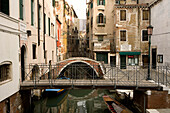Houses along a narrow canal, Parochia San Cassan, Venice, Italy, Europe