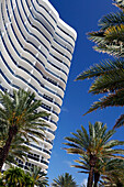 Apartment building under blue sky, Majestic Towers, Surfside, Miami Beach, Florida, USA