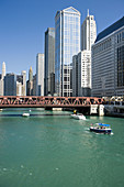 Chicago River, Loop skyline, Chicago, Illinois, USA