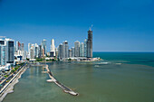 Waterfront skyline Avenida Balboa Panama city Panama