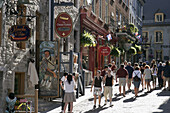 Canada, Quebec City, Lower Town, Rue du Porche, souvenir stores, boutiques, gifts, crafts, shopping