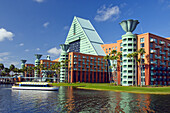 The Dolphin Resort Hotel with water taxi service in Disney's Lake Buena Vista Resort, Florida, USA, 2008