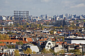 Cityscape with gas storage, Schoneberg, Berlin, Germany