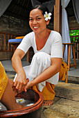 Massage at the spa of the Matahari Hotel, Pemuteran, Bali, Indonesia, Asia