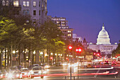 Capitol Building and Pennsylvania Avenue. Washington D.C. USA