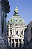 Amalienborg and Marmorkirken church. Copenhagen. Denmark.