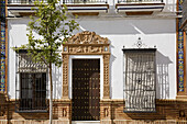 Typical house in Plaza de España, La Palma del Condado. Huelva province, Andalucia, Spain